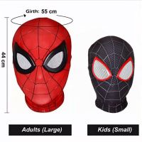 หน้ากาก Superhero Miles หน้ากาก Spiderman Peter Parker ฮาโลวีนชุดคอสเพลย์ผู้หญิงหน้ากาก Spandex ผ้าวัสดุเด็กและผู้ใหญ่