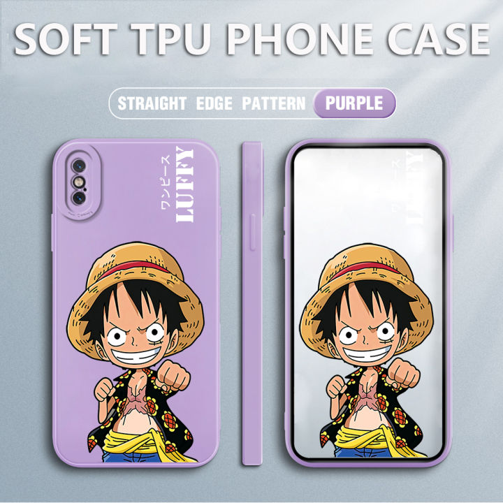 เคสโทรศัพท์-เคส-iphone-xs-case-luffy-สแควร์ซอฟต์ซิลิคอนฟูลเฮาส์-ป้องกันการกระแทก-ฝาหลังยางกันกระแทก-สำหรับเด็กชายเด็กหญิง