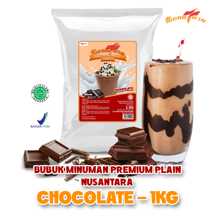 Nusantara Bubuk Minuman Premium Plain Tanpa Gula Horeca Rasa Chocolate Cokelat 1 Kg Omura 3459