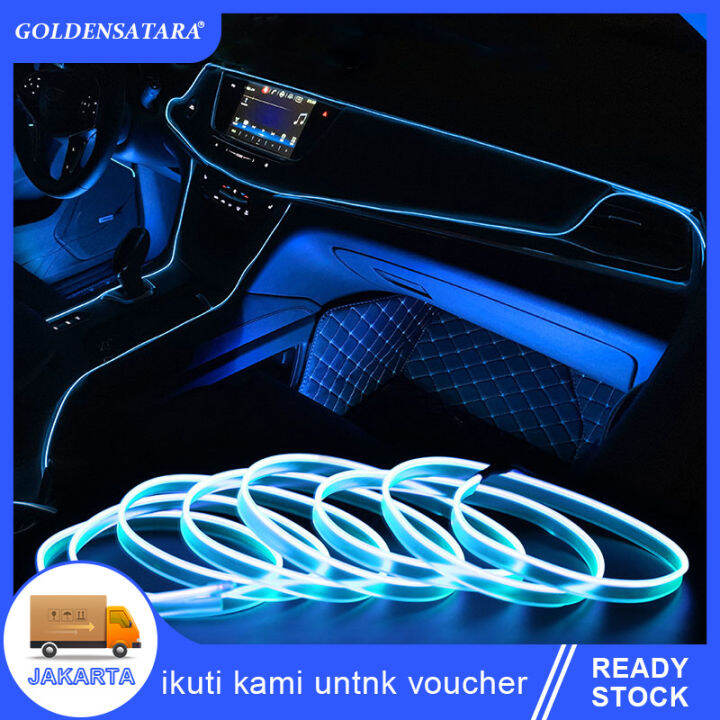 Lampu Led Kawat EL Mobil 5M Lampu Suasana untuk DIY Lampu Interior