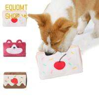 EQUOMT ของเล่นสุนัขส่งเสียงม้วนเค้กจำลองทนต่อการกัด Boneka Mainan สัตว์เลี้ยงแบบโต้ตอบสุดสร้างสรรค์พร้อมกระดาษสั่นสำหรับสุนัขอาหารของเล่นแมว