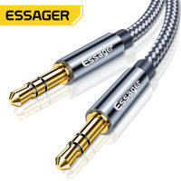 【2023】Essager Aux Cable สายลำโพง3.5มม. แจ็คสายสัญญาณเสียงสำหรับอะแดปเตอร์หูฟังในรถยนต์แจ็คชายกับแจ็คสาย3.5มม. สำหรับ Samsung Xiaomi