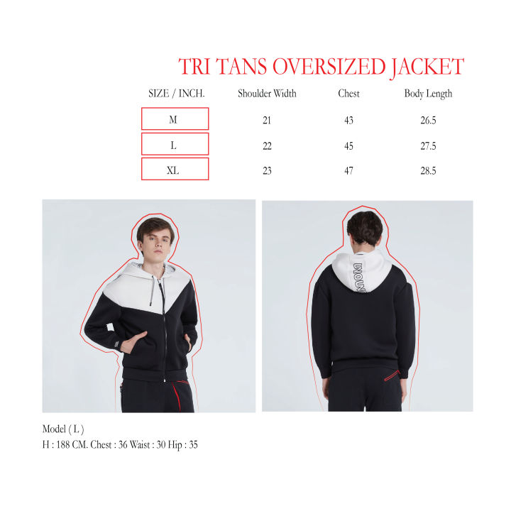 unbound-tritan-oversized-hoodie-เสื้อแจ็คเก็ตมีฮู้ดแขนยาวสีดำตัดต่อสีขาว-เสื้อกันหนาวผ้านุ่มน้ำหนักเบาแห้งไว-เหมาะกับการเดินทาง
