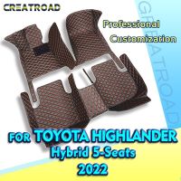 RHD Car Floor Mats For Toyota Highlander Hybrid Five Seats 2022 Custom Auto Foot Pads Automobile Carpet Cover Interior Accessories