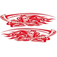 Dark Death Car Sticker Skulls Totem Decoration Stripe Flame Vinyl Decals Auto Essories Stylish Side Door Body Converted Stick