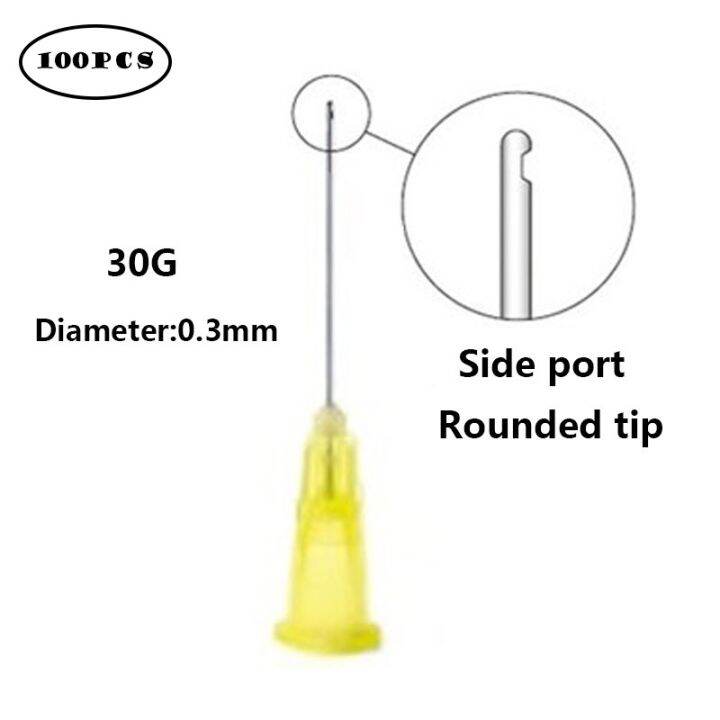 100pcs Dental Root Canal Washing Needle Tip 30GA Endo Lateral