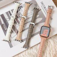 Slim leather strap For Apple Watch Ultra 49mm Series 7 8 41/45mm correa 38/42mm Wrist bracelet iWatch SE 6 5 4 3 40mm/44mm Band