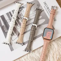 Slim leather strap For Apple Watch Ultra 49mm Series 7 8 41/45mm correa 38/42mm Wrist bracelet iWatch SE 6 5 4 3 40mm/44mm Band Straps