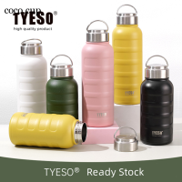 TYESO แก้ว304สแตนเลสแก้ว1000มิลลิลิตรความจุขนาดใหญ่แบบพกพาเดินทางกาต้มน้ำแบบพกพา Caterpillar ชุดกีฬากลางแจ้งหม้อของขวัญขวดน้ำ