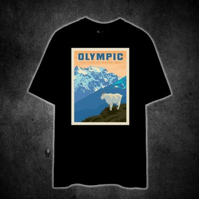 TRAVEL TO OLYMPIC WASHINGTON (NATIONAL PARK VINTAGE TRAVEL 2) Printed t shirt unisex 100% cotton