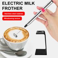 ✴┋ Mini Milk Frother Handheld Electric Foam Maker Battery Operated Stainless Steel Coffee Drink Mixer Blender with Stand Egg Beater