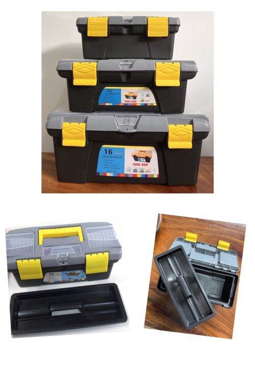 Portable heavy duty toolbox plastic storage for hardware/electrical