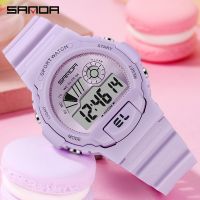 {zhiyun Watchshop} SANDA ผู้หญิงนาฬิกาแบรนด์หรูกีฬาสุภาพสตรีนาฬิกาแฟชั่น50เมตรกันน้ำนาฬิกาข้อมือดิจิตอลสำหรับผู้หญิง Relógio Feminino