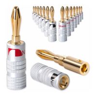 100Pcs Banana Connectors Excellent 24K Gold Speaker Banana Plugs for Audio Video Speaker Connector Easy Install