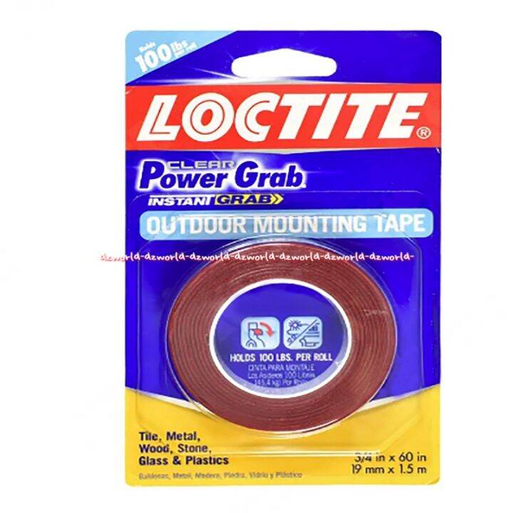 Loctite Clear Power Grab Instant Outdoor Mounting Tape Double Tape Double Tip Kuat Untuk Bahan