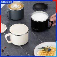 KpapaK แก้วกาแฟผิวขัดกันรั่วเกรดอาหารทนต่อการกัดกร่อนพร้อมที่จับกันลวกปราศจากสาร BPA ฉนวนกันความร้อนสองชั้น