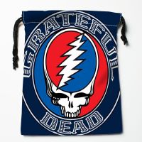 Grateful Dead Drawstring Bags HD Print 18X22CM New Arrival Soft Satin Fabric Resuable Storage Clothes Bag Shoes Bags 12.2