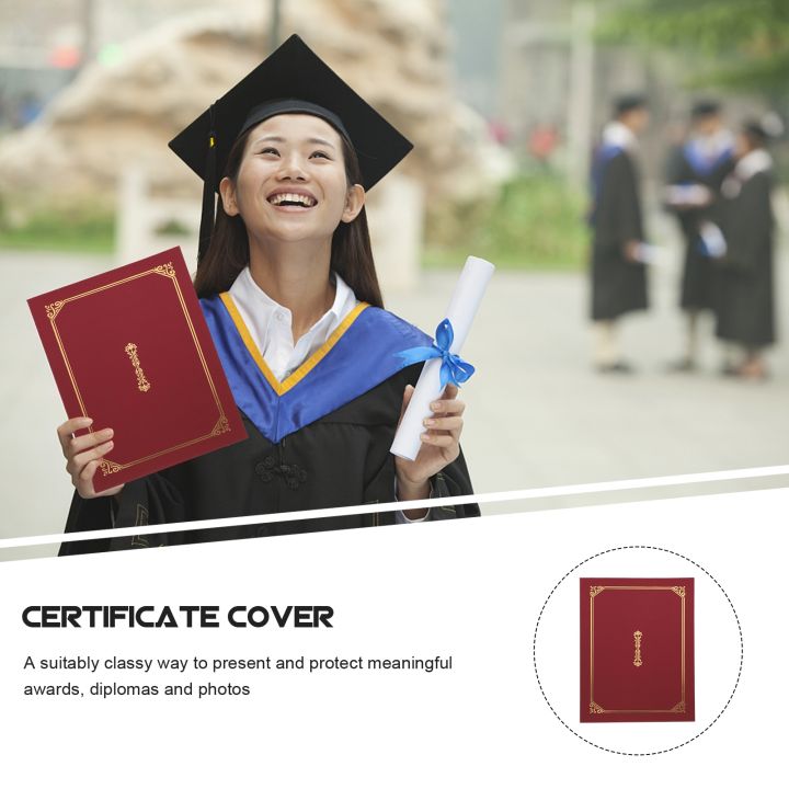 5-pcs-honor-certificate-cover-diploma-paper-covers-shells-metal-frame-black-folders-protective-award