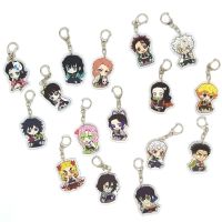 Anime Keychain Demon Slayer Cute Characters KeyChains Kimetsu No Yaiba Bag Accessories Cartoon Key Chain for fans Gifts