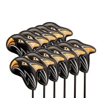 New golf irons cover h igh-grade PU club protect ive head cover 11 pcs/set eagle pattern club cap cover