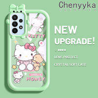 Chenyyka เคสปลอกสำหรับ Samsung A23 A23 5G M23 5G F23 5G A30 A50s A30s A20 M10s การ์ตูนน่ารักลายแมว Hello ลูกแมวใหม่อัปเกรดกันกระแทกแบบใสซิลิโคนนิ่มสีเคสมือถือเคสโปร่งใสลายกล้องถ่ายรูปสร้างสรรค์ฝาครอบป้องกัน