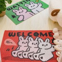 Cute Design Entrance Door Mat PVC Silk Loop Carpet Door Mat Home Entry Porch Doormat Non-slip Dust Mat Home Door Foot Pad Rugs