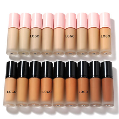 Liquid Foundation Long Lasting Private Label Matte Waterproof Makeup Foundations Vegan Dark Skin Cosmetics ขายส่งจำนวนมาก ~