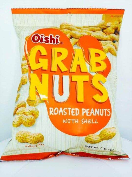 oishi grab nuts roasted peanuts with shell 180g (keto friendly) Lazada PH