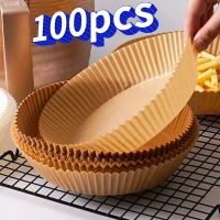 100pcs Air Fryer Paper Liner Non-Stick Oil-Proof Air Fryer Oven Pan Pad Paper Liners Bakpapier Filters For AirFryer Micro-wave Other Specialty Kitchen