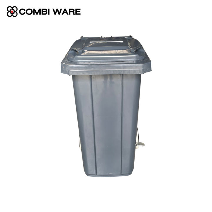 ถังขยะเทศบาล-120-ลิตร-สีเทา-มีเท้าเหลียบด้านข้าง-combi-ware