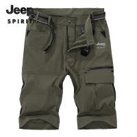 JEEP SPIRIT กางเกงขาสั้นผู้ชาย Quick Dry Casual กางเกงขาสั้นผู้ชายฤดูร้อนใหม่หลวม Overalls ขนาดใหญ่บางกางเกงผู้ชาย