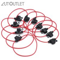 AUTOUTLET 10 Pcs ATM/ATC 14 AWG  Oxygen Free Copper Mini Blade Fuse Holder Splash Proof for 12V 20A Fuses For Car Boat RV Fuses Accessories