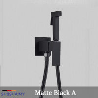 Matte Black Brass Bathroom Bidet Faucets High Pressure Sprayer Shower Tap Bidet Toilet Washer Hot and Cold Water Mixers