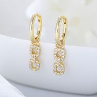 925 Silver Geometric Diamond Inlaid Short Earrings Exquisite Eardrop Earring High-Grade Earrings