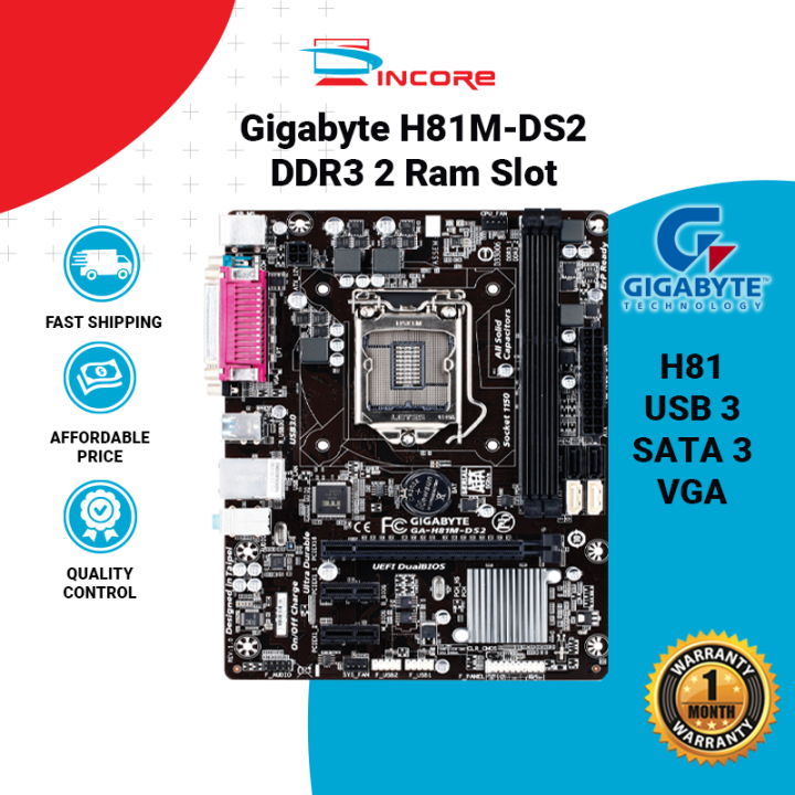 Gigabyte H81MDS2 Socket 1150 DDR3 Intel H81 Motherboard Intel