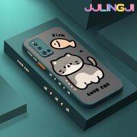 Jlingji เคสสำหรับ VIVO V19 V19 Neo V19G การ์ตูนน่ารักบางมีน้ำค้างแข็งโปร่งใสแข็งขอบสี่เหลี่ยมแข็งรูปแบบปลอกซิลิโคนคลุมทั้งหมดป้องกัน Softcase