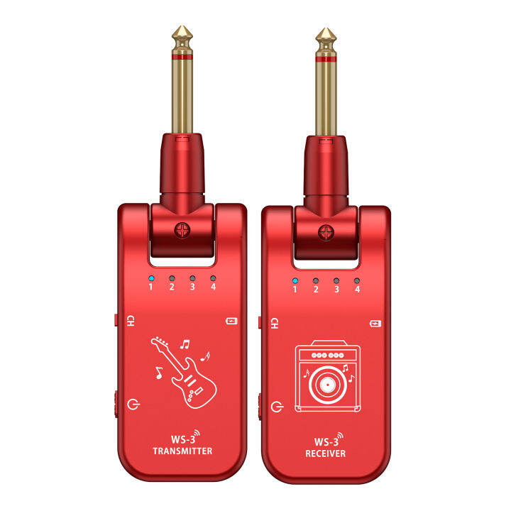 UHF 4 Channels Wireless Guitar System Transmitter and Receiver 800MHz900MHz Plug and Play 282