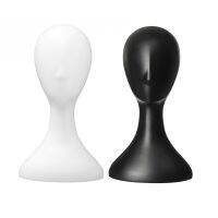 2 Pcs Lady High Plastic Head Wig Head Female Model Head, White &amp; Black