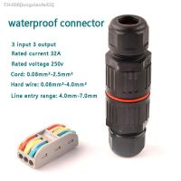 ▪✙ IP68 Electrical Waterproof Connector Wire Cable 2/3Pin Outdoor Plug Straight Quick Push in Terminal block Conductor Connector