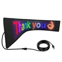 แอพพ์บลูทูธแผงเมตริกซ์ LED LED แบบยืดหยุ่นสำหรับจอแสดงผลข้อความรถ RGB ไฟสามารถตั้งโปรแกรมได้ภาพภาพเคลื่อนไหวแบบเลื่อนได้ป้ายดิจิตอลการแสดงแผงหน้าปัดจอแอลอีดี DIY