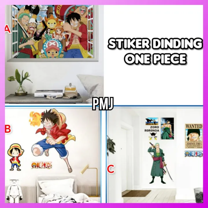 Pmj Wallsticker One Piece Jendela Stiker Dinding Anime Stiker Dinding One Piece 2459