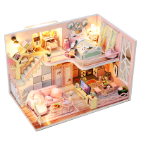 CUTEBEE Doll House Miniature Dollhouse With Furniture Kit Wooden House Miniaturas Toys For Children New Year Christmas Gift