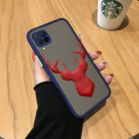 เคส PMP สำหรับ Huawei Nova 5T Huawei Nova 6SE การ์ตูนกวางแดงขอบเคสนิ่มใส่โทรศัพท์มีน้ำค้างแข็งโปร่งใสแข็งกันกระแทกคลุมทั้งหมดปกป้องกล้อง