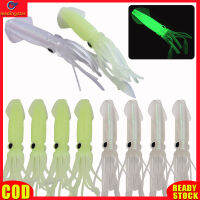 LeadingStar RC Authentic 10pcs 10.5cm/8g Squid Fishing Lures Luminous Colorful Fishing Baits Swimbaits Skirt Tail Octopus Jig