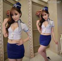 ? Lingerie women feeling sailor policewoman stewardess uniform role playing an exposed breast temptation