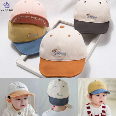 Junyeh หมวกปักลายตัวอักษรส่องแสงสำหรับเด็ก,หมวกแฟชั่นผ้าคอตตอนสำหรับเด็กอายุ6-24เดือน