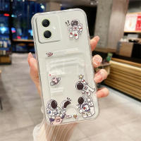 เคสโทรศัพท์มือถือใสดูหรูหราสำหรับ Samsung A05s 2023ลายหมีน่ารักปลอกอ่อนกระเป๋าใส่บัตร Samsung กาแลคซี่ A05 / A05S นักบินอวกาศกันกระแทก SAMSUNGA05ฝาครอบหลังซิลิโคน