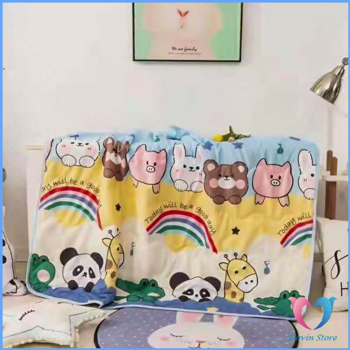 dovin-ผ้าห่มเด็ก-ผ้าห่มพิมลายลายการ์ตูนสุดน่ารัก-air-conditioning-blanket-for-children