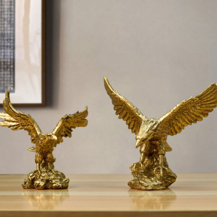 carmelun-รูปปั้นนกอินทรีทำด้วยทองทำจากเรซิน-ของสะสมโมเดลสัตว์ต่างๆเครื่องประดับตกแต่งบ้าน
