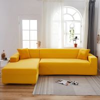 【jw】┋ L forma sofá precisa comprar 2pcs capa de canto cinza capas para sala estar elástico elastano slipcovers estiramento